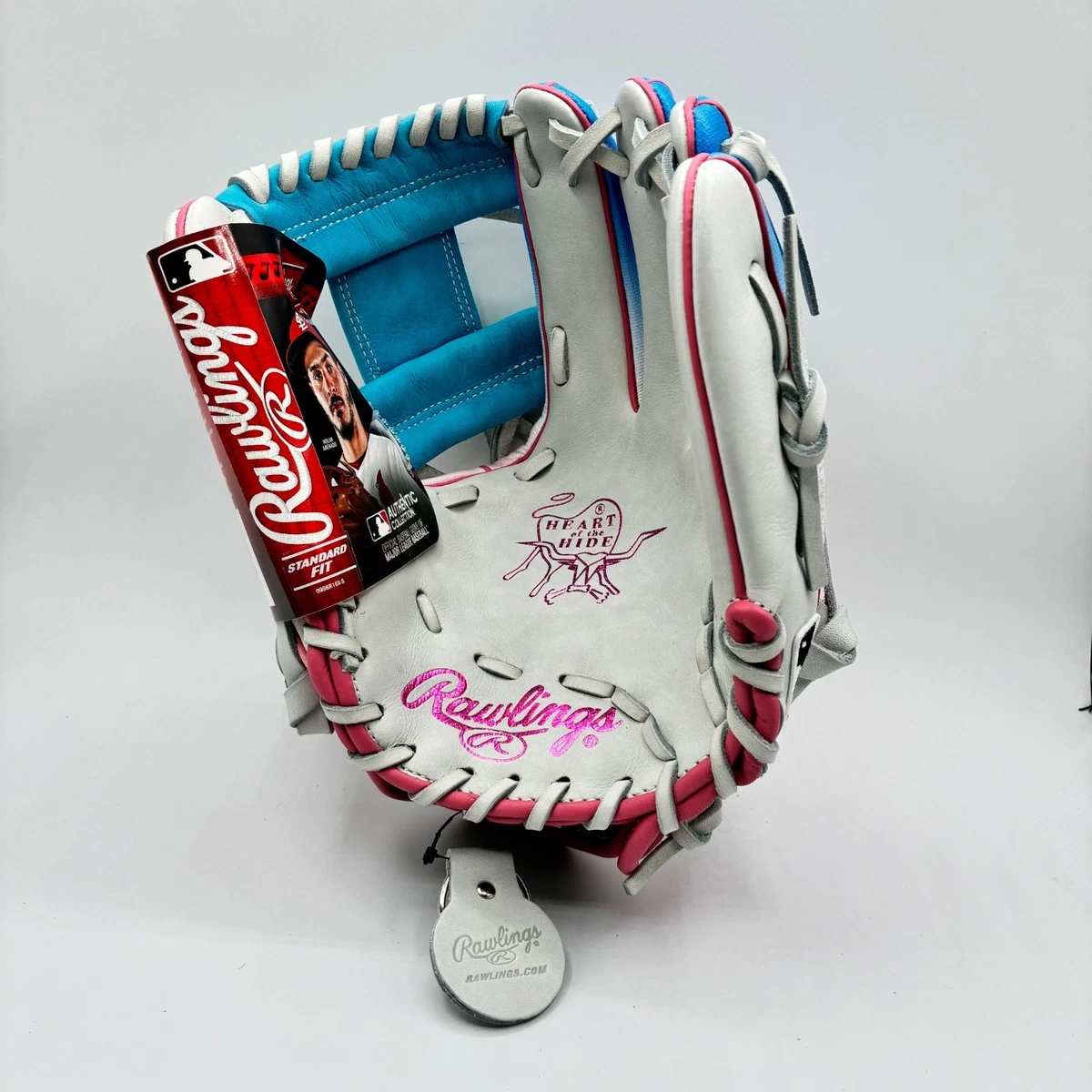 Rawlings Heart of the Hide R2G Baseball Glove Pink Blue 11.5" RHT - Image 2
