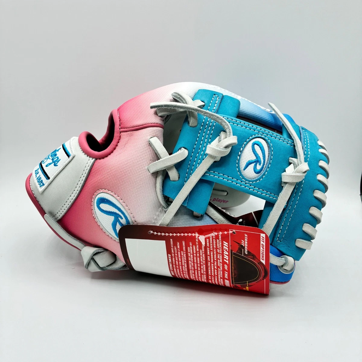 Rawlings Heart of the Hide R2G Baseball Glove Pink Blue 11.5" RHT - Image 5